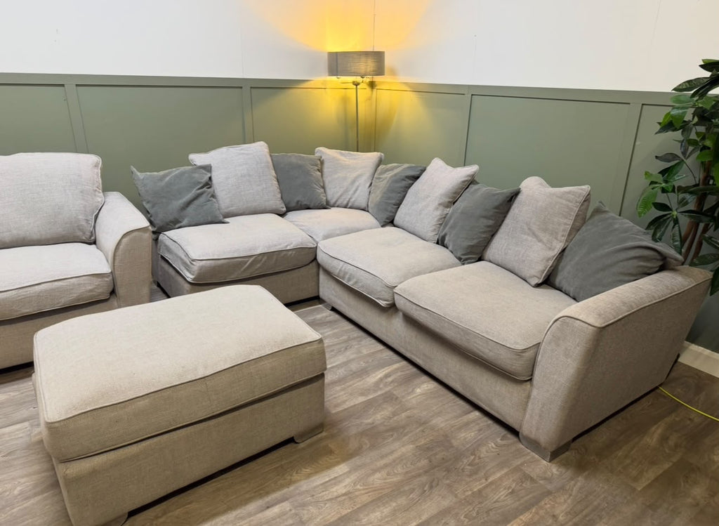 DFS light grey corner sofa, two-seater and footstool set RS-002 – photo 2