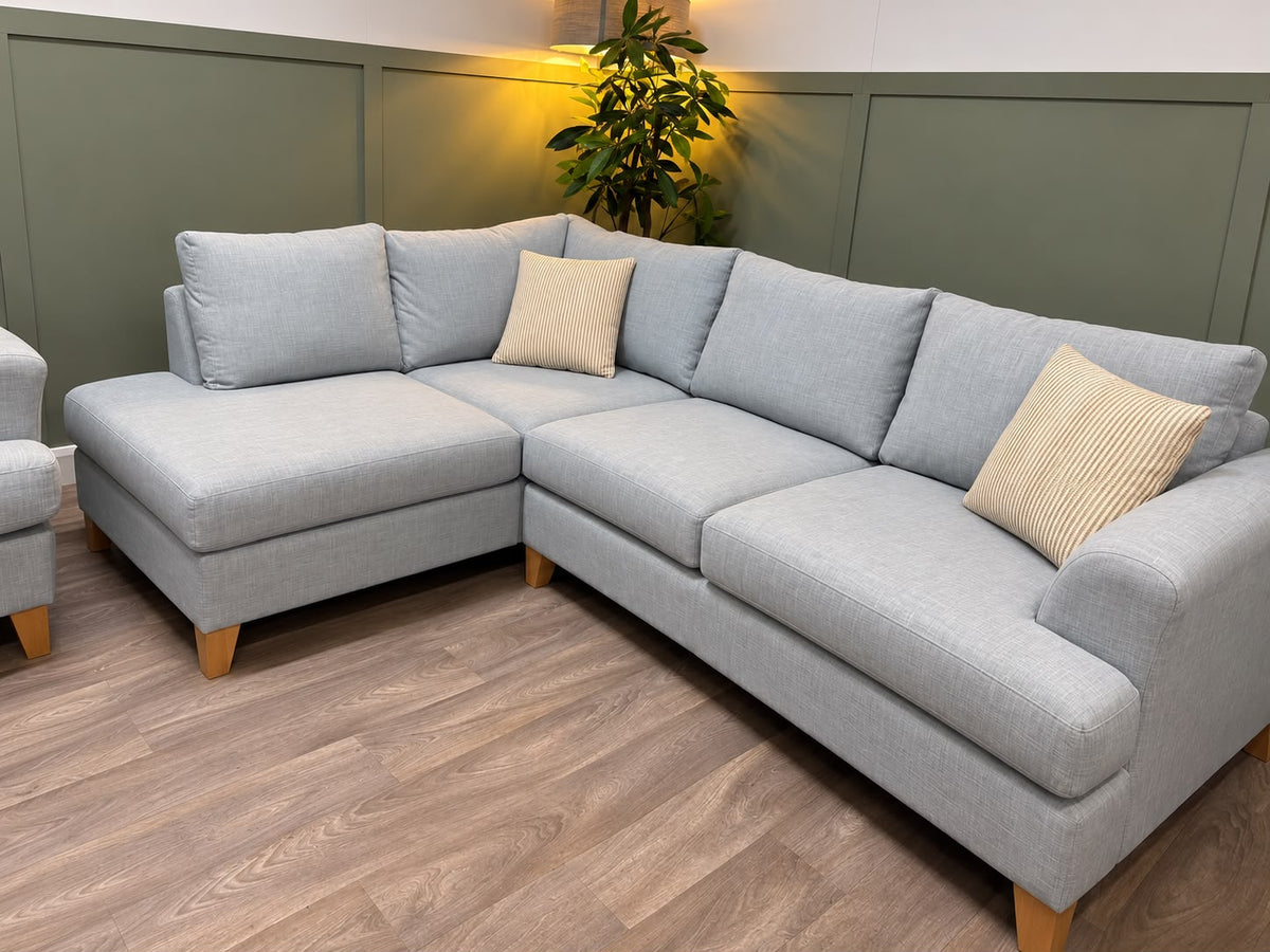 Light blue DFS corner sofa and matching armchair RS-004 – photo 3