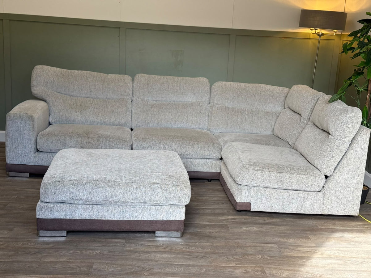 Grey L-shape sofa with matching footstool RS-007 – photo 4