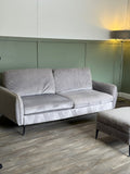 Light grey 3-seater and 2-seater sofa set with matching footstool RS-008 – photo 1