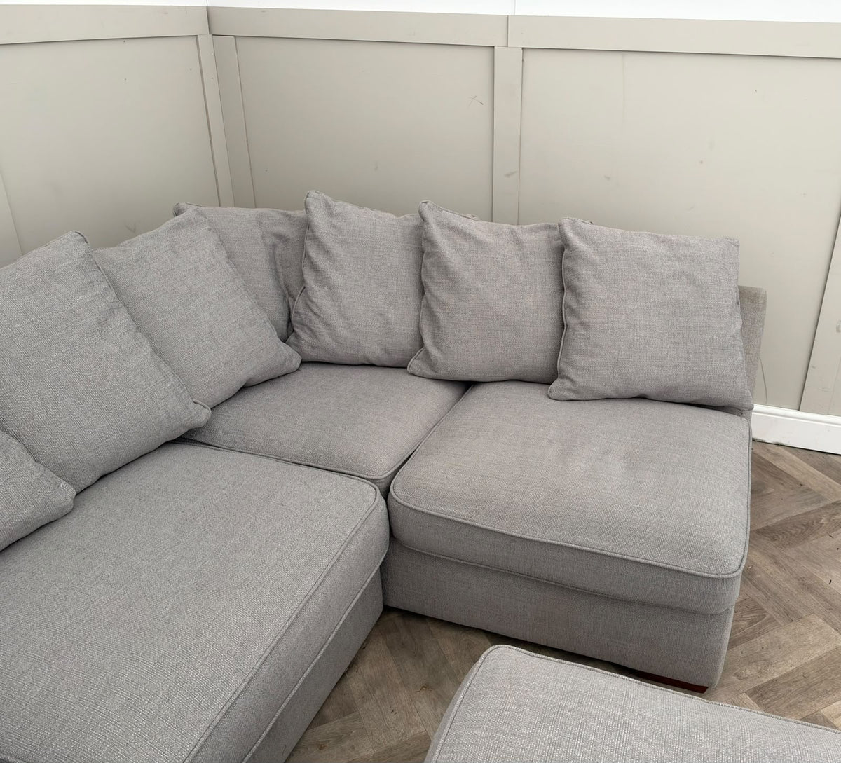 Grey L-Shape Sofa with Footstool – RS-012 – photo 1