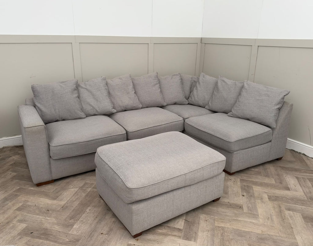 Grey L-Shape Sofa with Footstool – RS-012 – photo 2