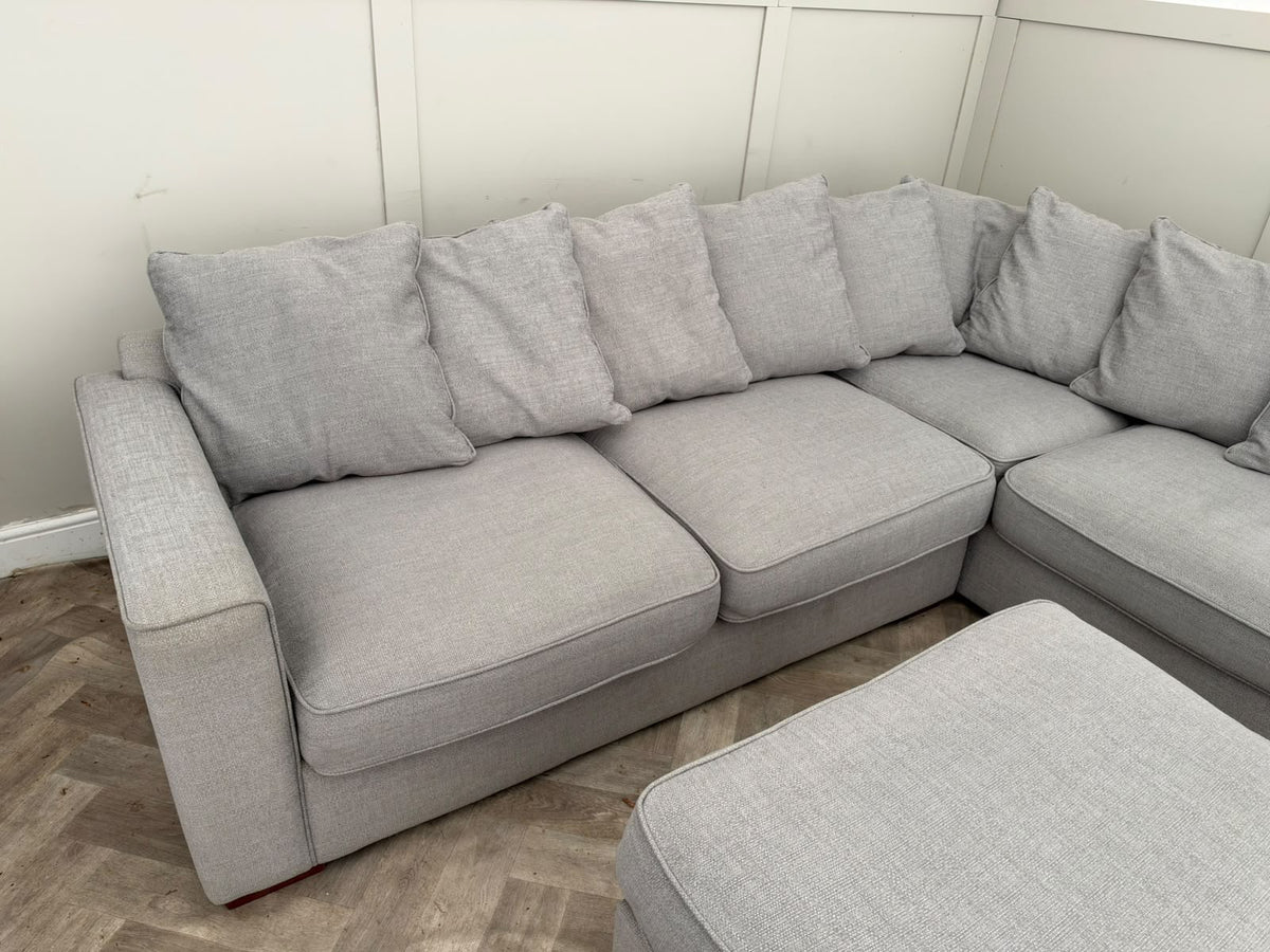 Grey L-Shape Sofa with Footstool – RS-012 – photo 3